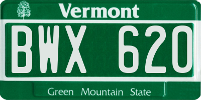 VT license plate BWX620