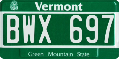 VT license plate BWX697