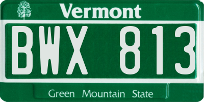 VT license plate BWX813