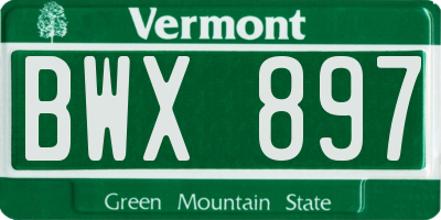 VT license plate BWX897