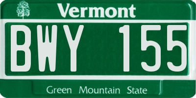 VT license plate BWY155