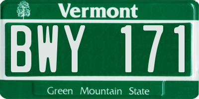 VT license plate BWY171