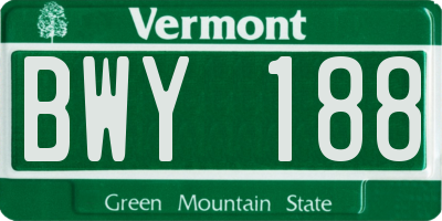 VT license plate BWY188