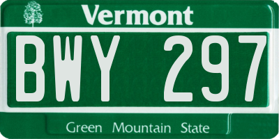VT license plate BWY297