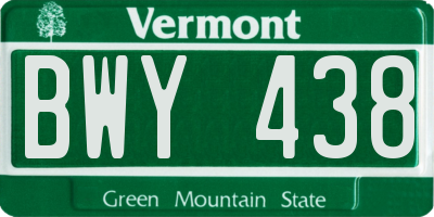 VT license plate BWY438