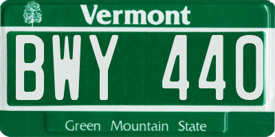 VT license plate BWY440