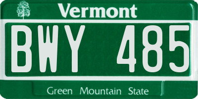 VT license plate BWY485