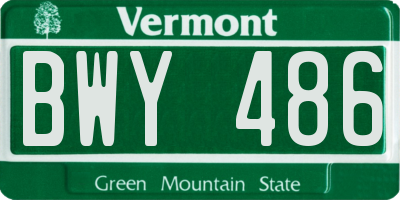 VT license plate BWY486