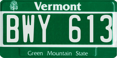VT license plate BWY613