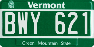 VT license plate BWY621