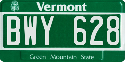 VT license plate BWY628
