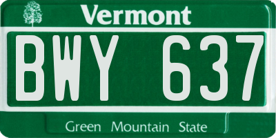 VT license plate BWY637