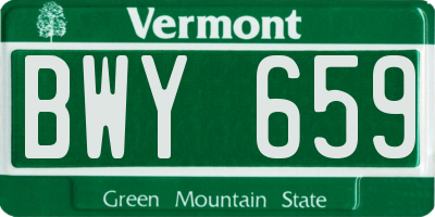 VT license plate BWY659