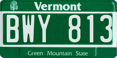 VT license plate BWY813