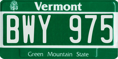 VT license plate BWY975