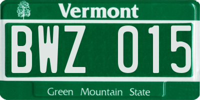 VT license plate BWZ015