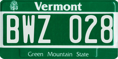 VT license plate BWZ028