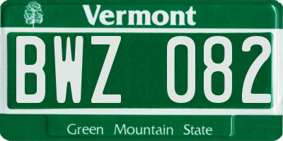 VT license plate BWZ082