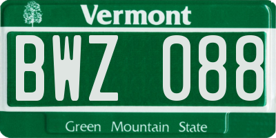 VT license plate BWZ088