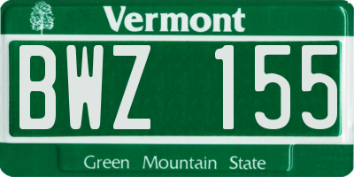 VT license plate BWZ155