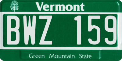 VT license plate BWZ159