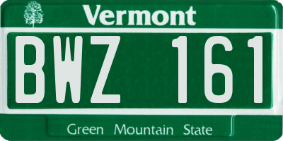 VT license plate BWZ161