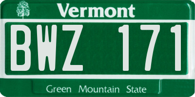 VT license plate BWZ171