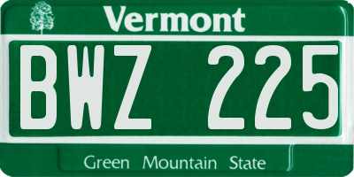 VT license plate BWZ225
