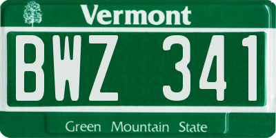VT license plate BWZ341