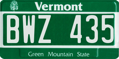 VT license plate BWZ435