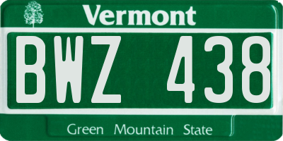 VT license plate BWZ438