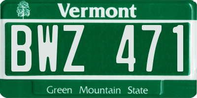 VT license plate BWZ471