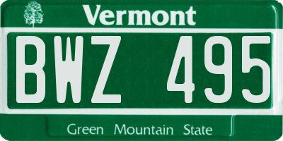 VT license plate BWZ495
