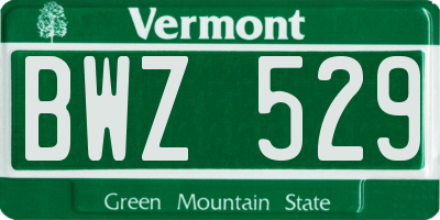 VT license plate BWZ529