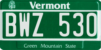 VT license plate BWZ530