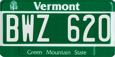 VT license plate BWZ620