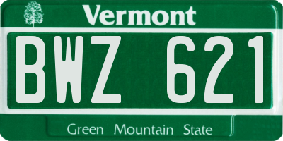 VT license plate BWZ621