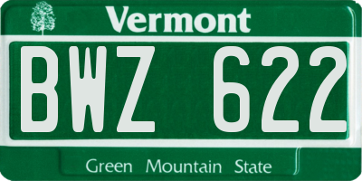 VT license plate BWZ622