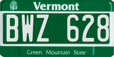 VT license plate BWZ628