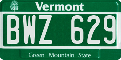 VT license plate BWZ629