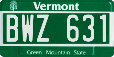 VT license plate BWZ631