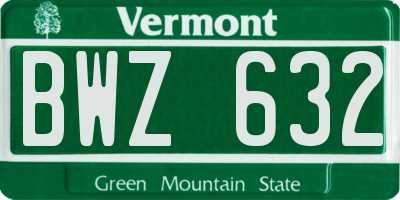 VT license plate BWZ632