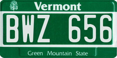 VT license plate BWZ656