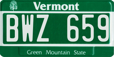 VT license plate BWZ659