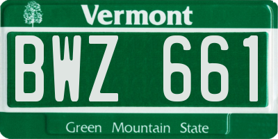 VT license plate BWZ661
