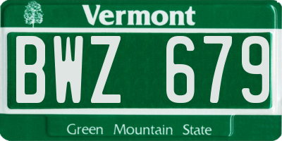 VT license plate BWZ679