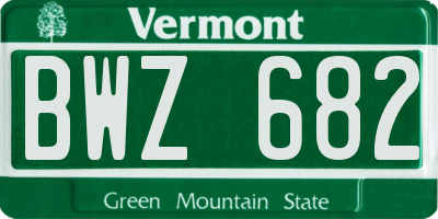 VT license plate BWZ682