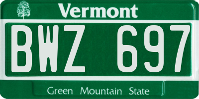 VT license plate BWZ697