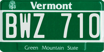 VT license plate BWZ710