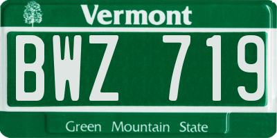 VT license plate BWZ719